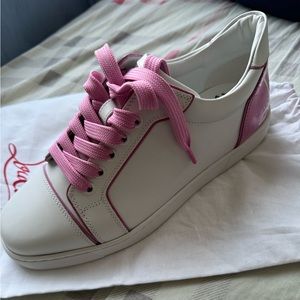 New Christian Louboutin Fun Vieria Leather low top sneakers.